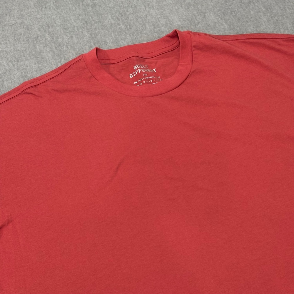 Built Different Mens 3XL Red Short Sleeve Crewneck T-Shirt Cotton Blend HS001